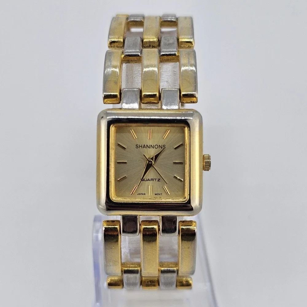Women's Analog Watch 22MM Gold Dial Two Tone Bands‎ 6.5